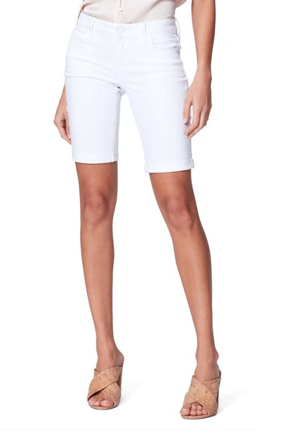 Shop Paige Jax Denim Bermuda Shorts In Crisp White