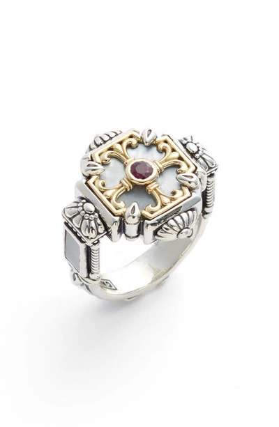 Shop Konstantino Sterling Silver & Ruby Ring In Silver/ Gold/ White