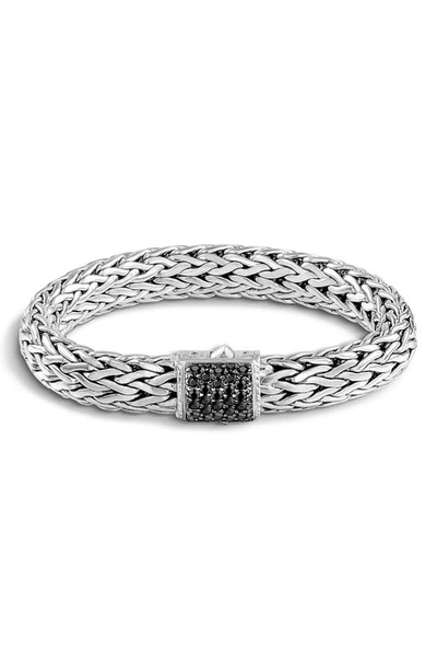 Shop John Hardy Classic Chain Lava Rope Bracelet In Silver/ Black Sapphire