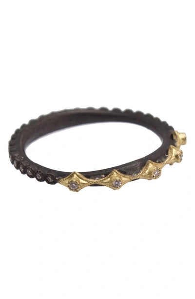 Armenta 18k Yellow Gold & Blackened Sterling Silver Old World Cravelli Champagne Diamond & White Diamond Sta In Gold