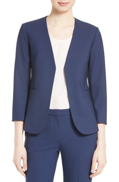Shop Theory Lindrayia B Good Wool Suit Jacket In Sea Blue