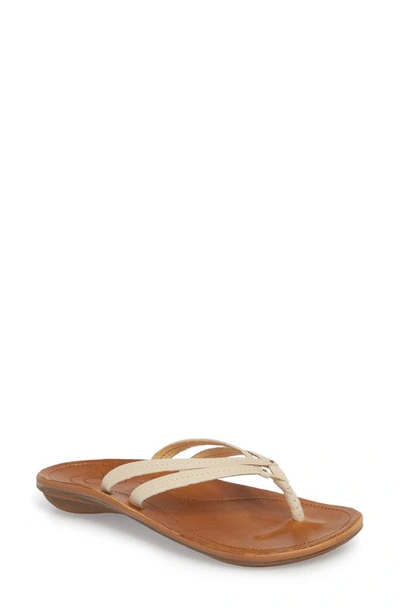 Shop Olukai 'u'i' Thong Sandal In Tapa/ Sahara Leather