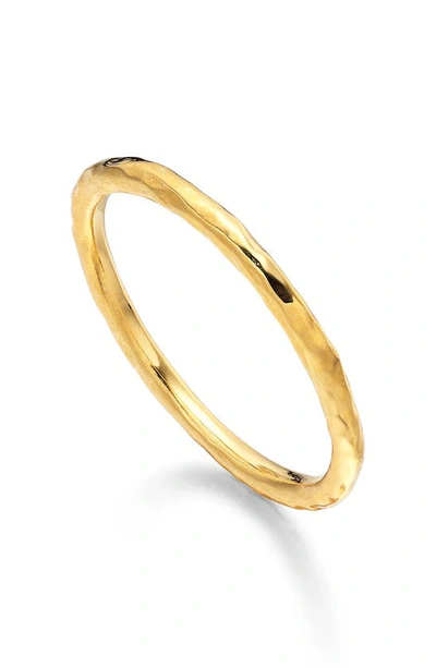 Shop Monica Vinader Siren Hammered Ring In Gold