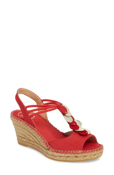 Shop Toni Pons Sitges Espadrille Sandal In Red Fabric