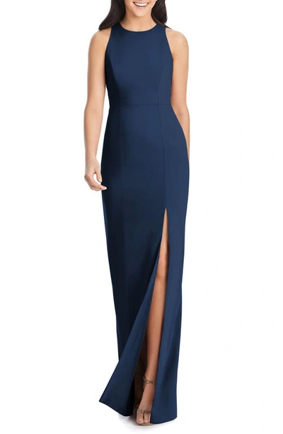 Shop Dessy Collection Crepe Column Gown In Midnight