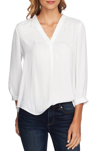 Shop Vince Camuto Rumple Satin Top In New Ivory