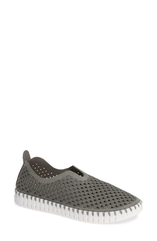 Ilse Jacobsen Tulip 139 Perforated Slip-on In Grey Fabric | ModeSens