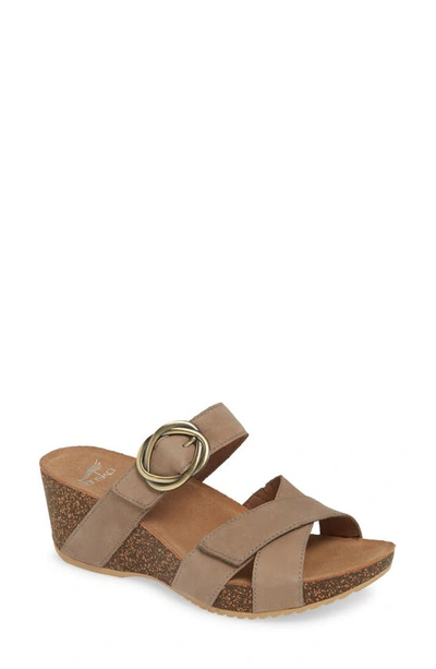 Shop Dansko Susie Platform Sandal In Taupe Leather