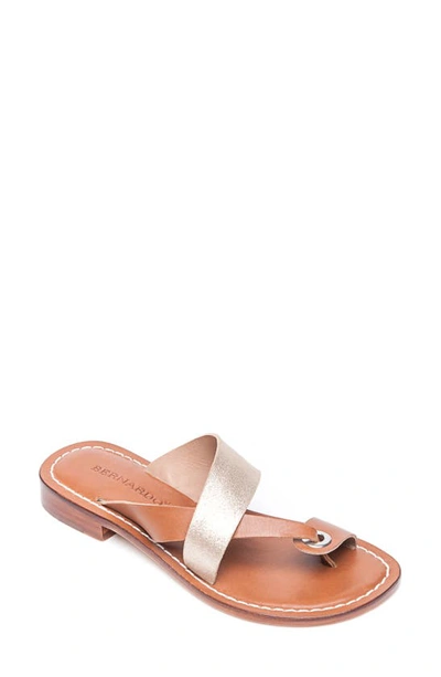 Shop Bernardo Tia Sandal In Platinum/ Luggage Leather