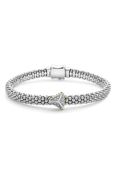 Shop Lagos Ksl Lux Diamond Pyramid Bracelet In Silver/ Diamond