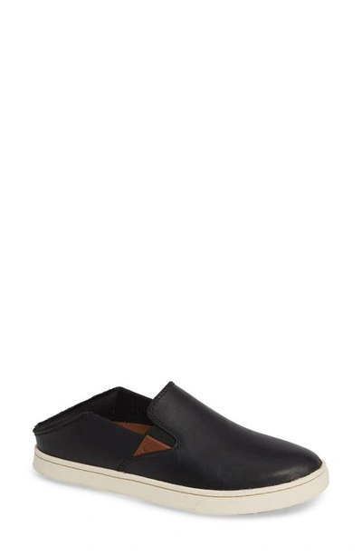 Shop Olukai Pehuea Slip-on Sneaker In Black/ Black Leather