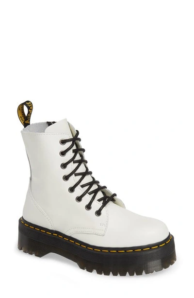Shop Dr. Martens' Jadon Platform Boot In White Smooth Leather