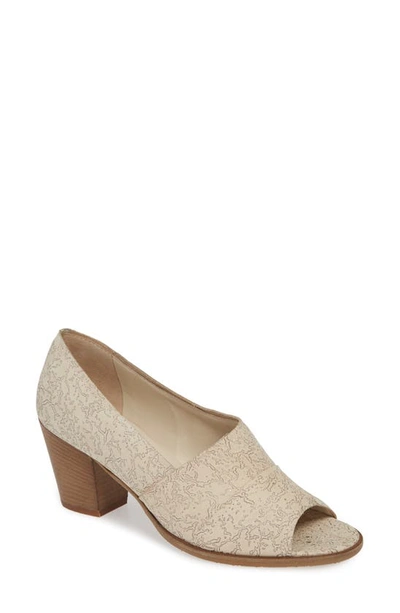 Shop Amalfi By Rangoni Calenzano Open Toe Pump In Beige Leather