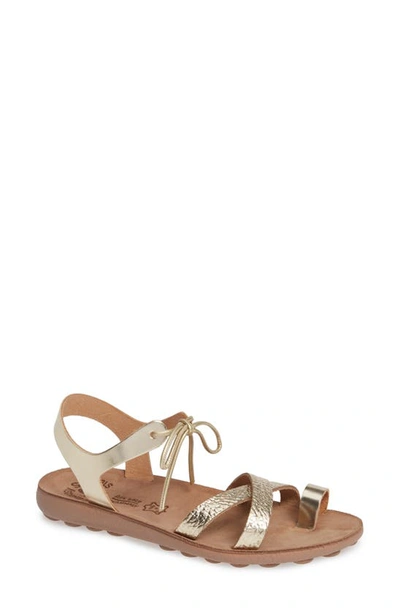 Shop Fantasy Sandals Simone Sandal In Gold Volcano Leather