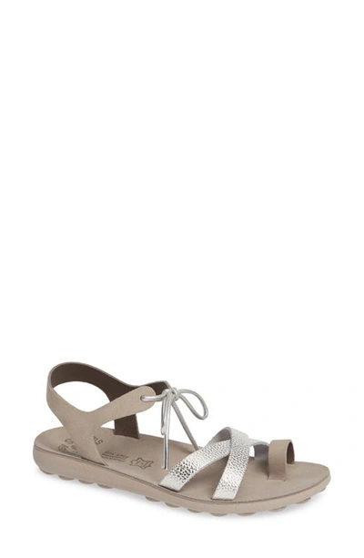 Shop Fantasy Sandals Simone Sandal In Grey Dollaro Leather