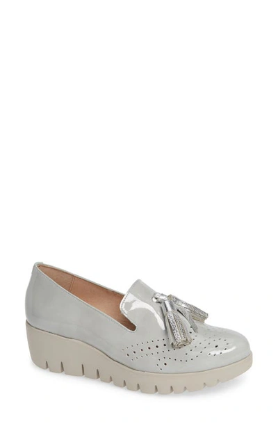 Shop Wonders C-3366 Loafer Wedge In Piedra/ Plata Leather