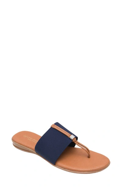 Shop Andre Assous Nice Sandal In Navy Fabric