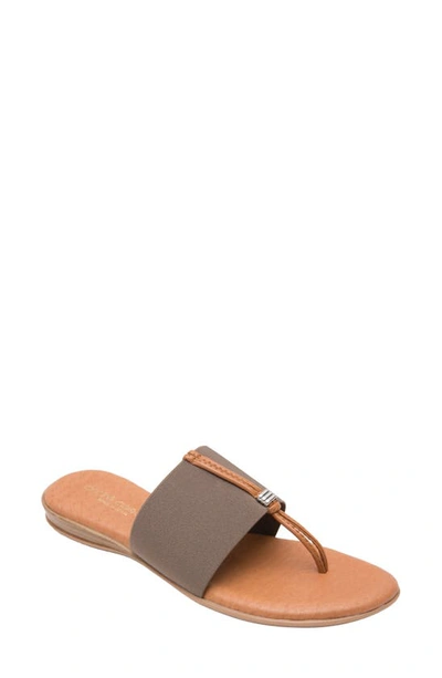 Shop Andre Assous Nice Sandal In Taupe Fabric