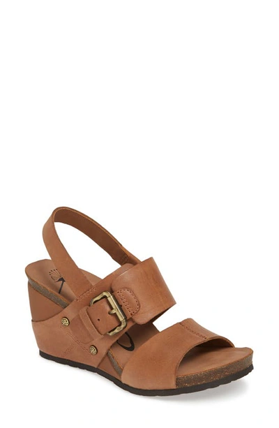 Shop Otbt Overnight Wedge Sandal In Cashew Leather