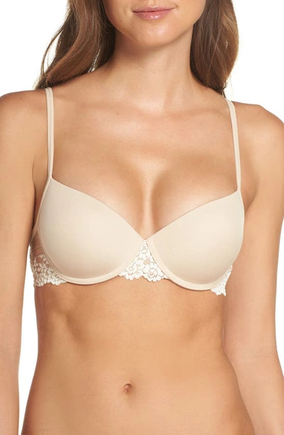 Shop Wacoal 'embrace Lace' Push-up Bra In Natural Nude