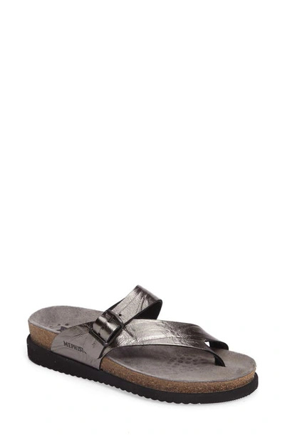Shop Mephisto Helen Toe Loop Sandal In Grey Etna