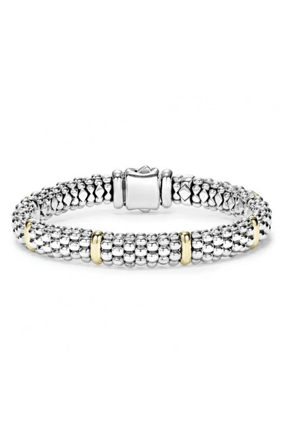 Shop Lagos Caviar Rope Bracelet In Silver