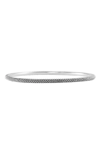Lagos Sterling Silver Signature Caviar Large Bangle Bracelet In Sterling Silver