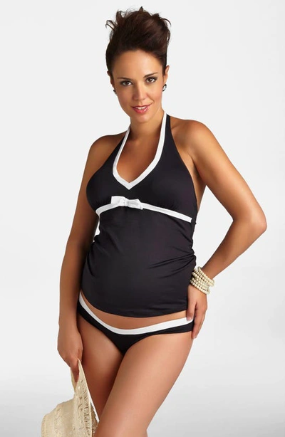 Shop Pez D'or Maternity Tankini Swimsuit In Black