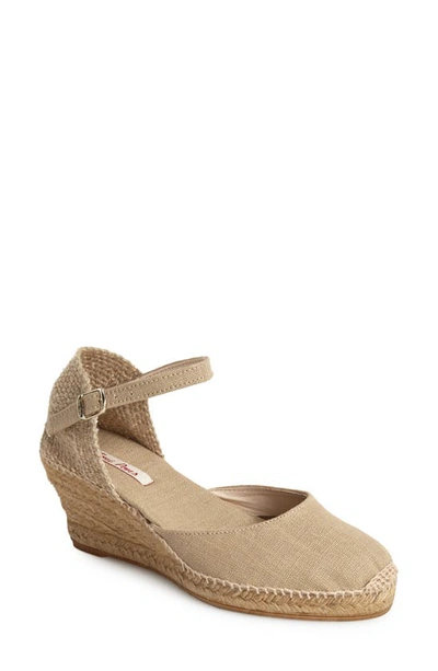 Shop Toni Pons 'caldes' Linen Wedge Sandal In Stone