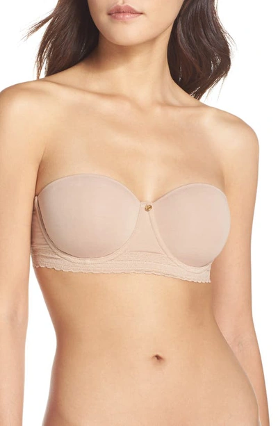 Shop Natori Truly Smooth Strapless Underwire Bra In Cafe