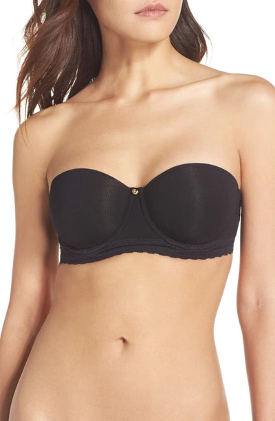 Shop Natori Truly Smooth Strapless Underwire Bra In Black