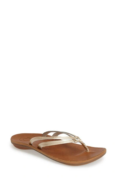 Shop Olukai 'u'i' Thong Sandal In Bubbly/ Sahara Leather