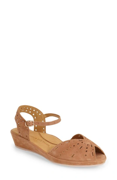 Shop L'amour Des Pieds 'brenn' Ankle Strap Sandal In Cognac Suede