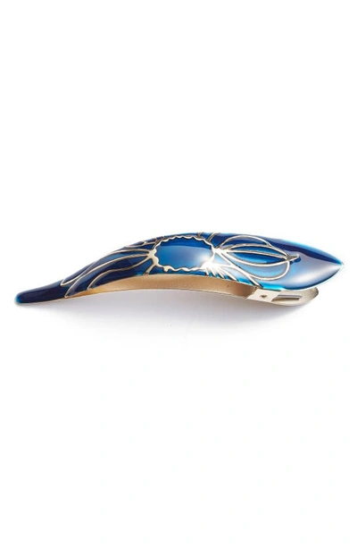 Shop Ficcare Maximas Lotus Hair Clip In Royal Blue