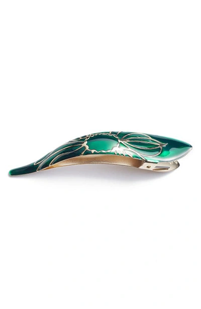 Shop Ficcare Maximas Lotus Hair Clip In Emerald