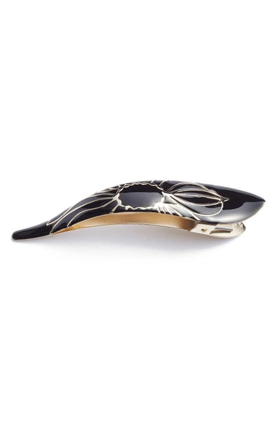 Shop Ficcare Maximas Lotus Hair Clip In Black