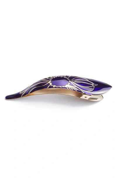 Shop Ficcare Maximas Lotus Hair Clip In Dark Amethyst