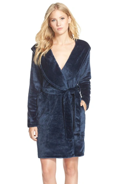 Ugg Miranda Hooded Fleece Robe In Indigo | ModeSens