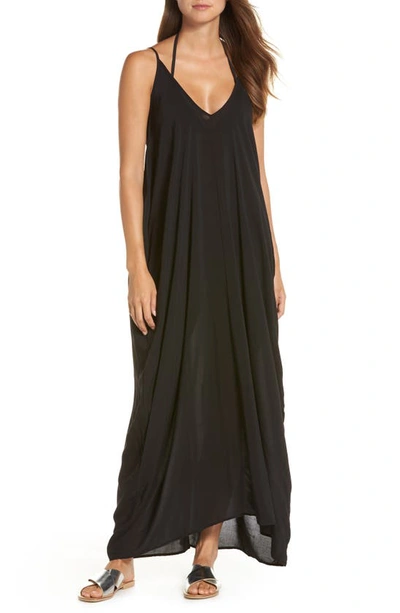 Shop Elan V-back Cover-up Maxi Dress In Black