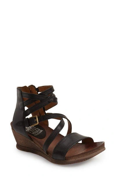 Shop Miz Mooz 'shay' Wedge Sandal In Black Leather