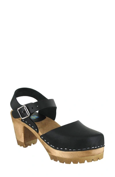 Shop Mia Abba Sandal In Black Leather