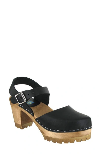 Mia Abba Sandal In Black Leather