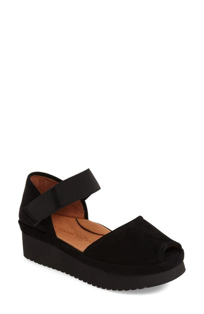 Shop L'amour Des Pieds Amadour Platform Sandal In Black Suede Leather