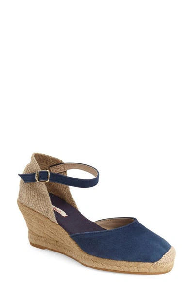 Toni Pons Womens Suede Espadrilles Wedges In Navy Suede