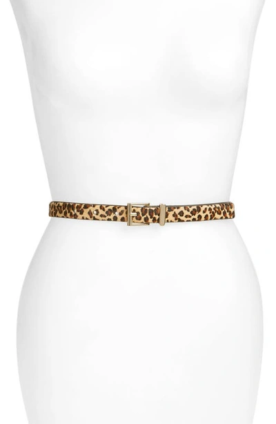 Shop Halogenr Square Keeper Calf Hair Belt In Leopard