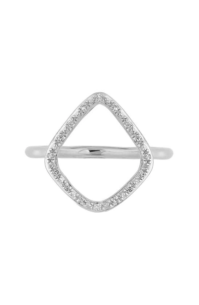 Shop Monica Vinader Riva Diamond Hoop Ring In Silver