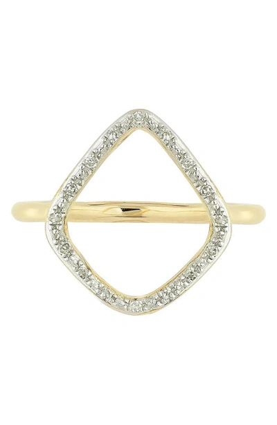 Shop Monica Vinader Riva Diamond Hoop Ring In Yellow Gold
