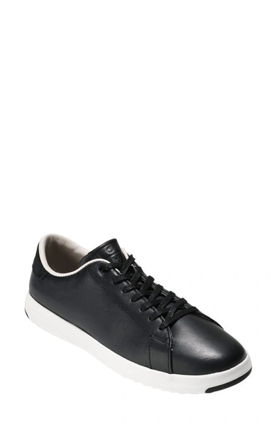 Shop Cole Haan Grandpro Tennis Shoe In Black Leather