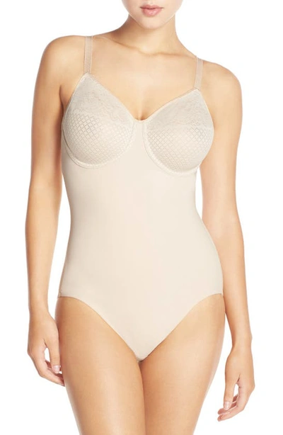 Shop Wacoal Visual Effects Underwire Shaping Bodysuit In Sand