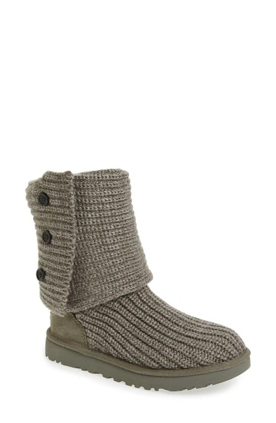 Shop Ugg Classic Cardy Ii Knit Boot In Grey Fabric